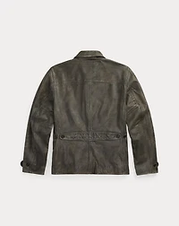 Indigo Leather Car Coat