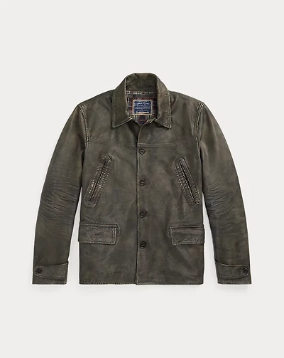 Indigo Leather Car Coat
