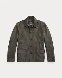 Indigo Leather Car Coat