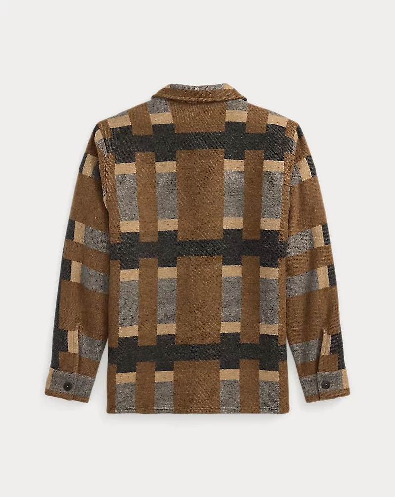 Wool-Blend Jacquard Shirt Jacket