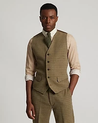 Checked Wool Tweed Vest