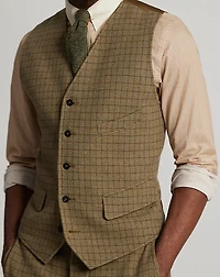 Checked Wool Tweed Vest