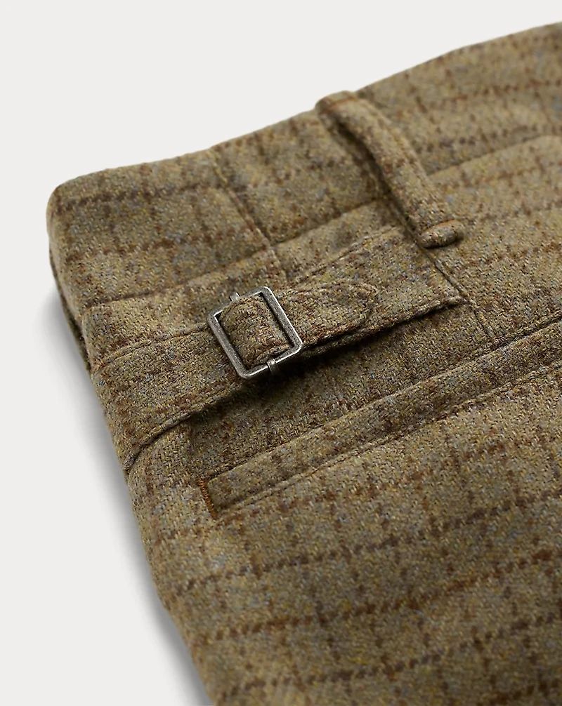 Checked Wool Tweed Officer’s Pant