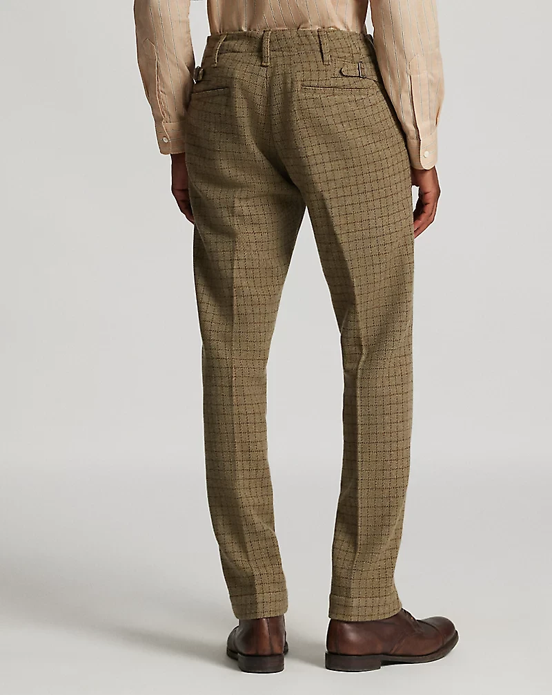 Checked Wool Tweed Officer’s Pant