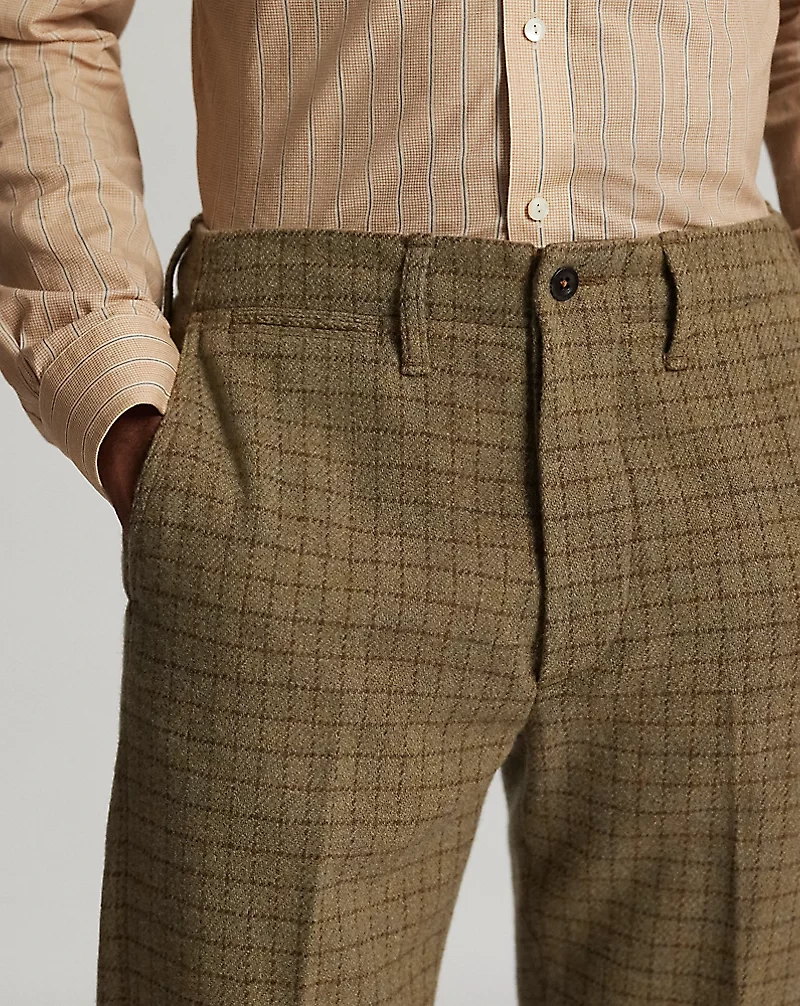 Checked Wool Tweed Officer’s Pant