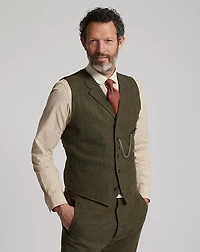 Windowpane Wool Tweed Vest