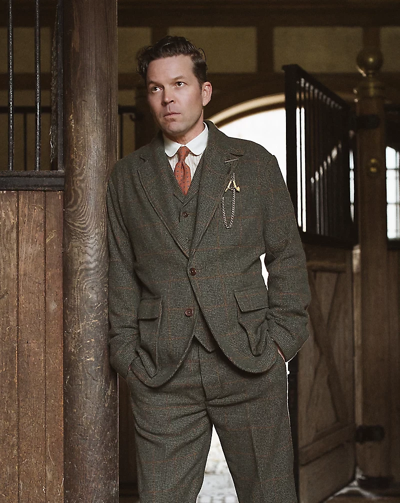 Windowpane Wool Tweed Vest