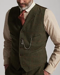 Windowpane Wool Tweed Vest