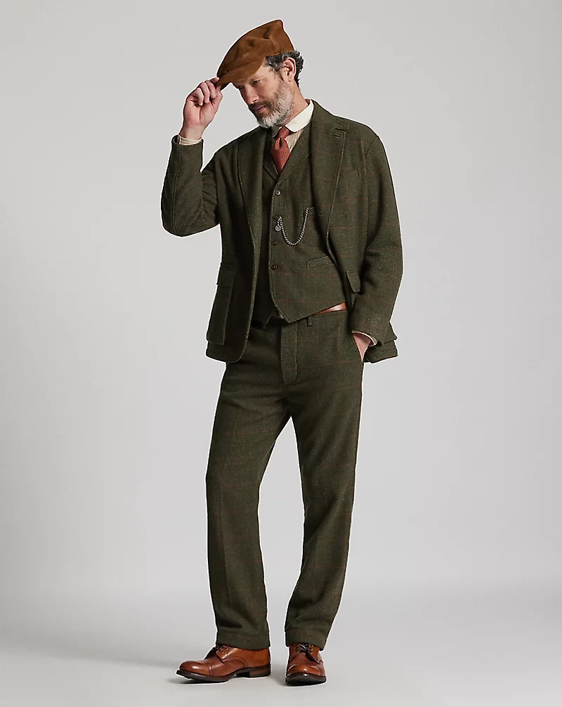 Windowpane Wool Tweed Officer’s Pant