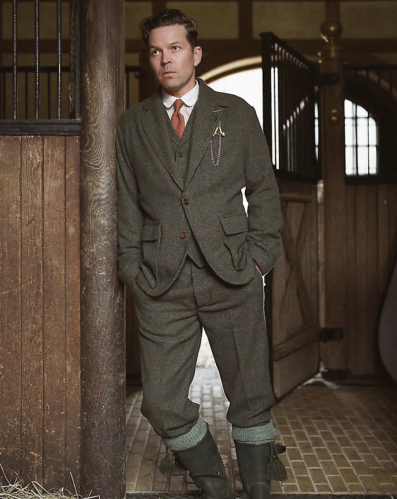 Windowpane Wool Tweed Officer’s Pant