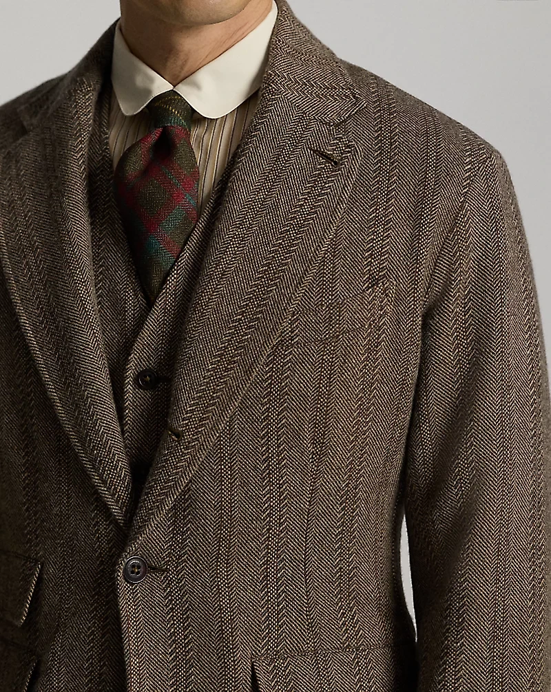 Unconstructed Herringbone Sport Coat