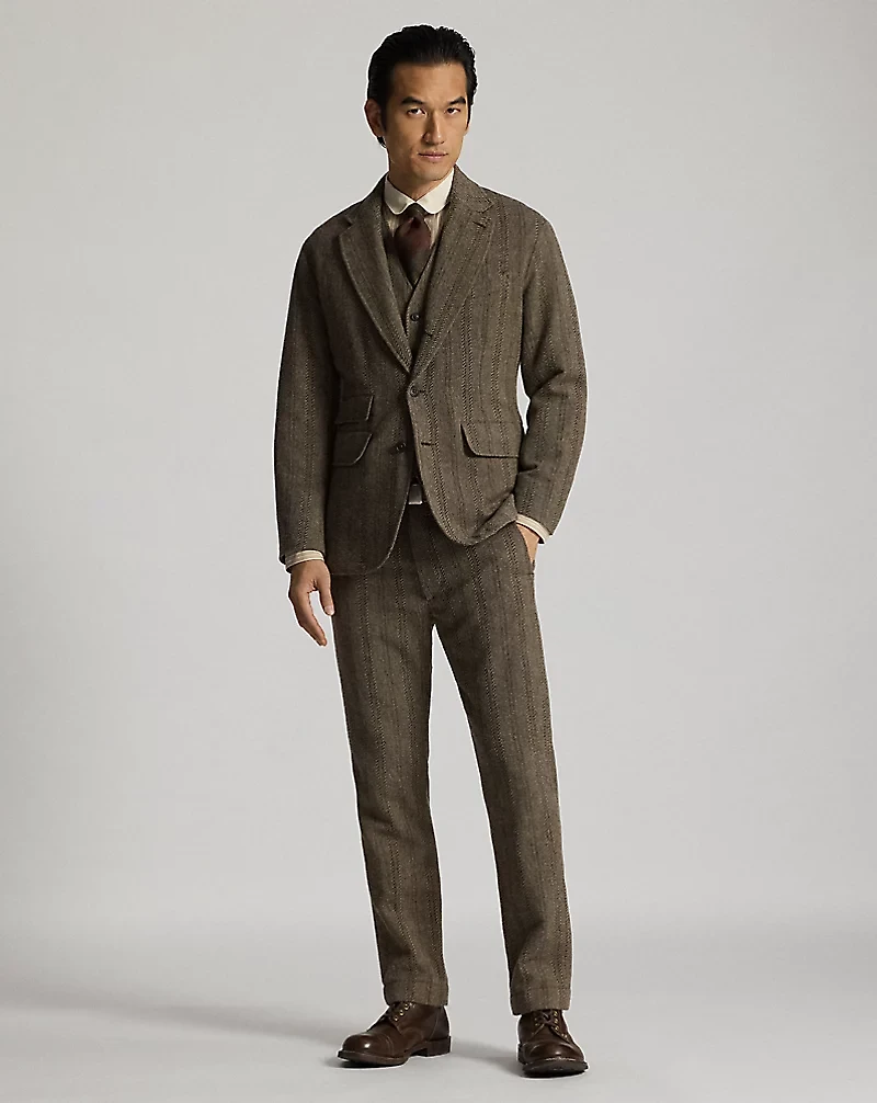 Wool-Cotton Herringbone Vest