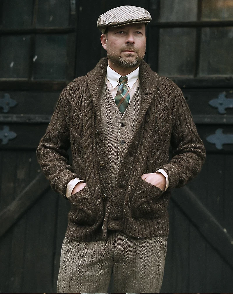 Wool-Cotton Herringbone Vest