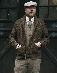 Wool-Cotton Herringbone Vest