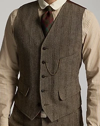 Wool-Cotton Herringbone Vest
