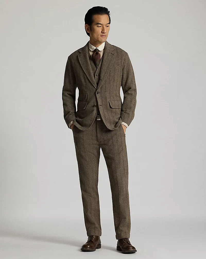 Wool-Cotton Herringbone Officer’s Pant
