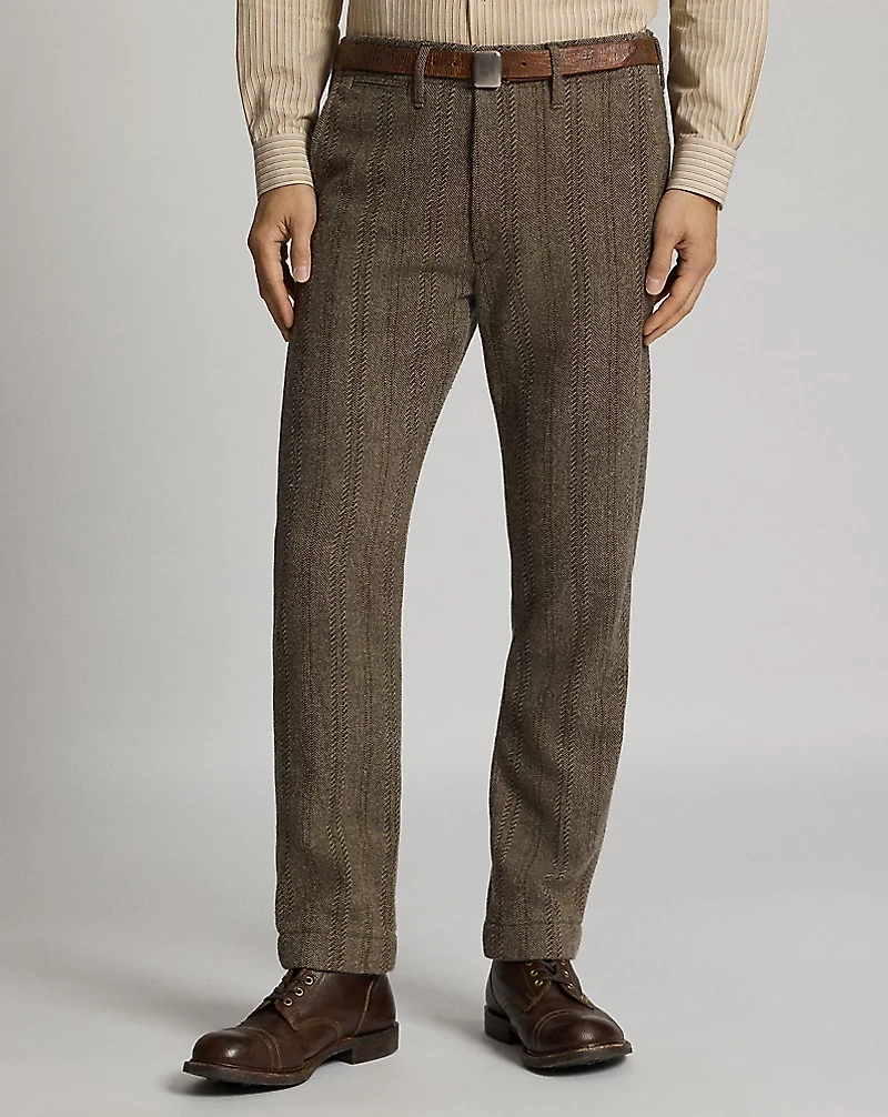 Wool-Cotton Herringbone Officer’s Pant