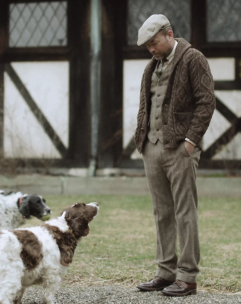 Wool-Cotton Herringbone Officer’s Pant