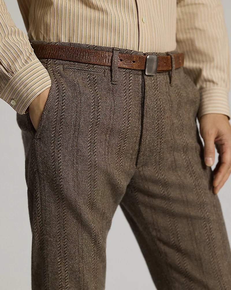 Wool-Cotton Herringbone Officer’s Pant
