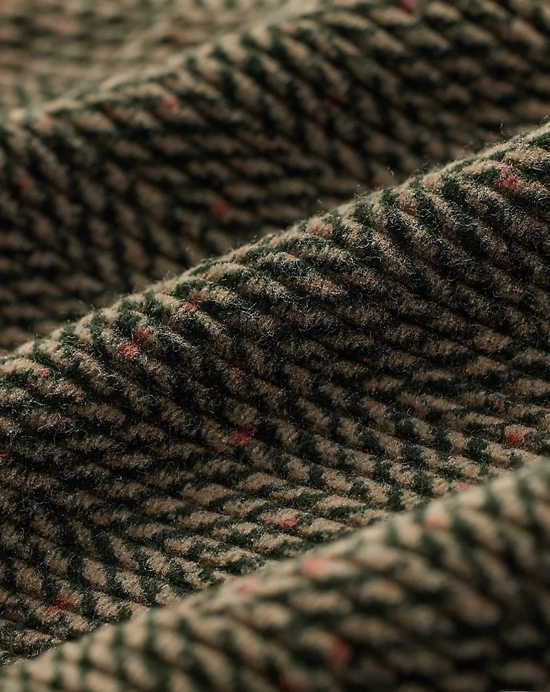 Herringbone-Print Corduroy Topcoat