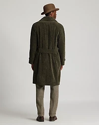Herringbone-Print Corduroy Topcoat