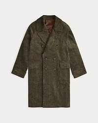 Herringbone-Print Corduroy Topcoat