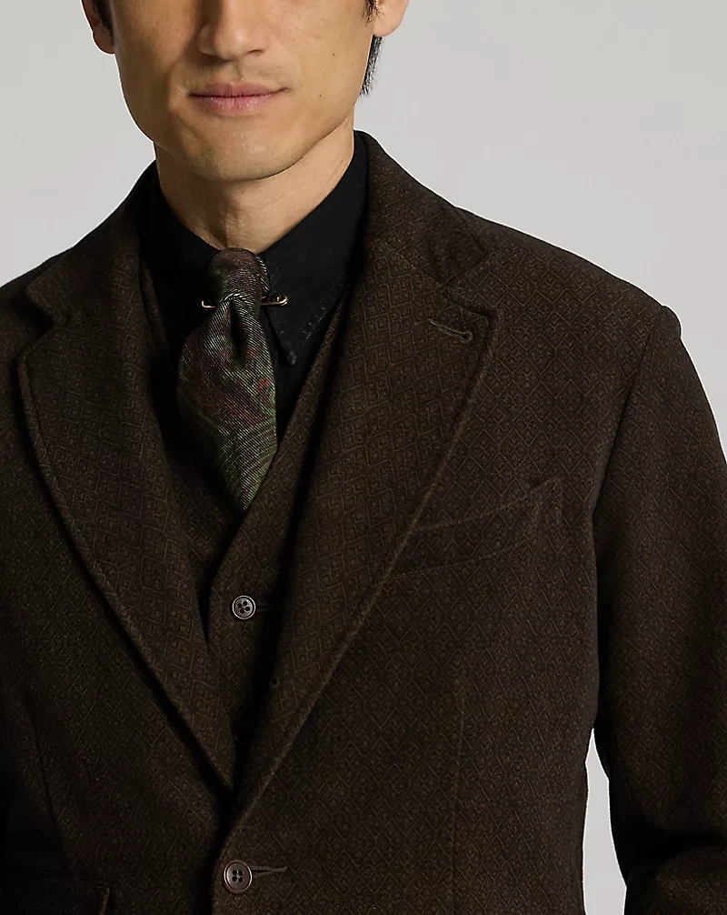 Unconstructed Diamond-Print Sport Coat