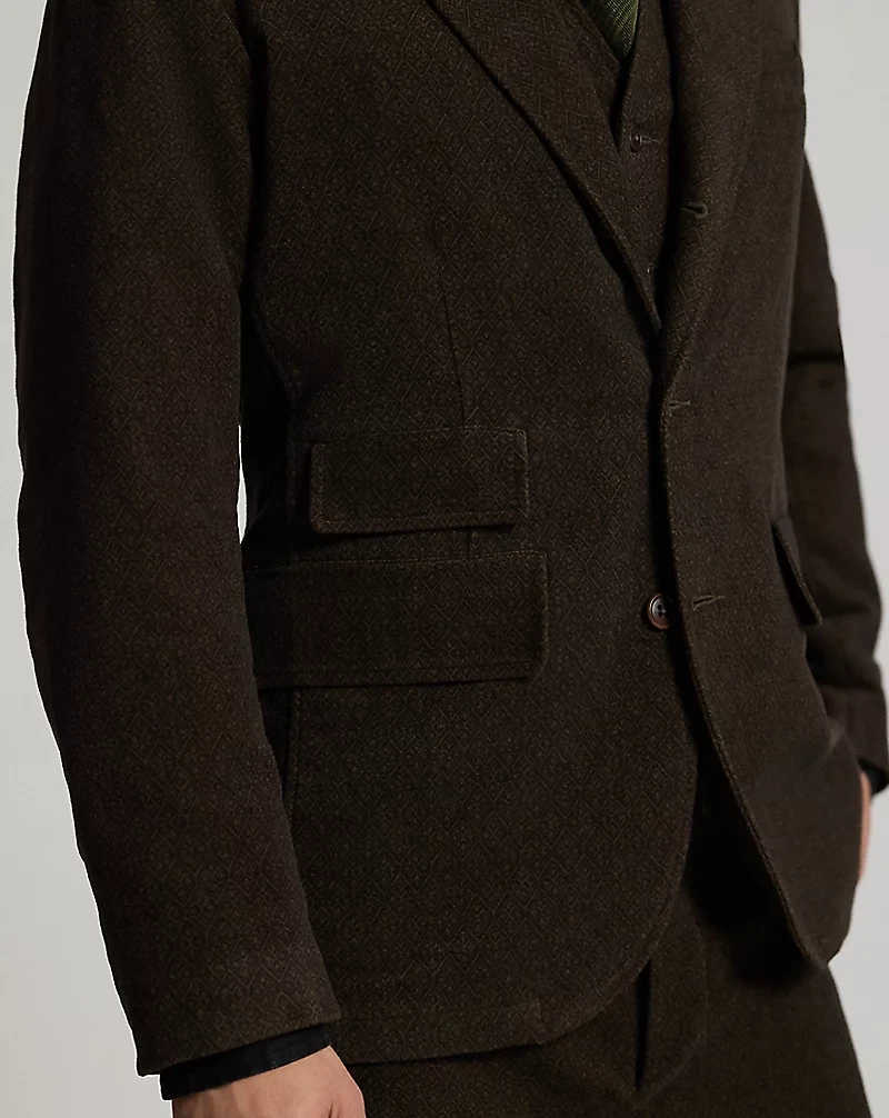 Unconstructed Diamond-Print Sport Coat