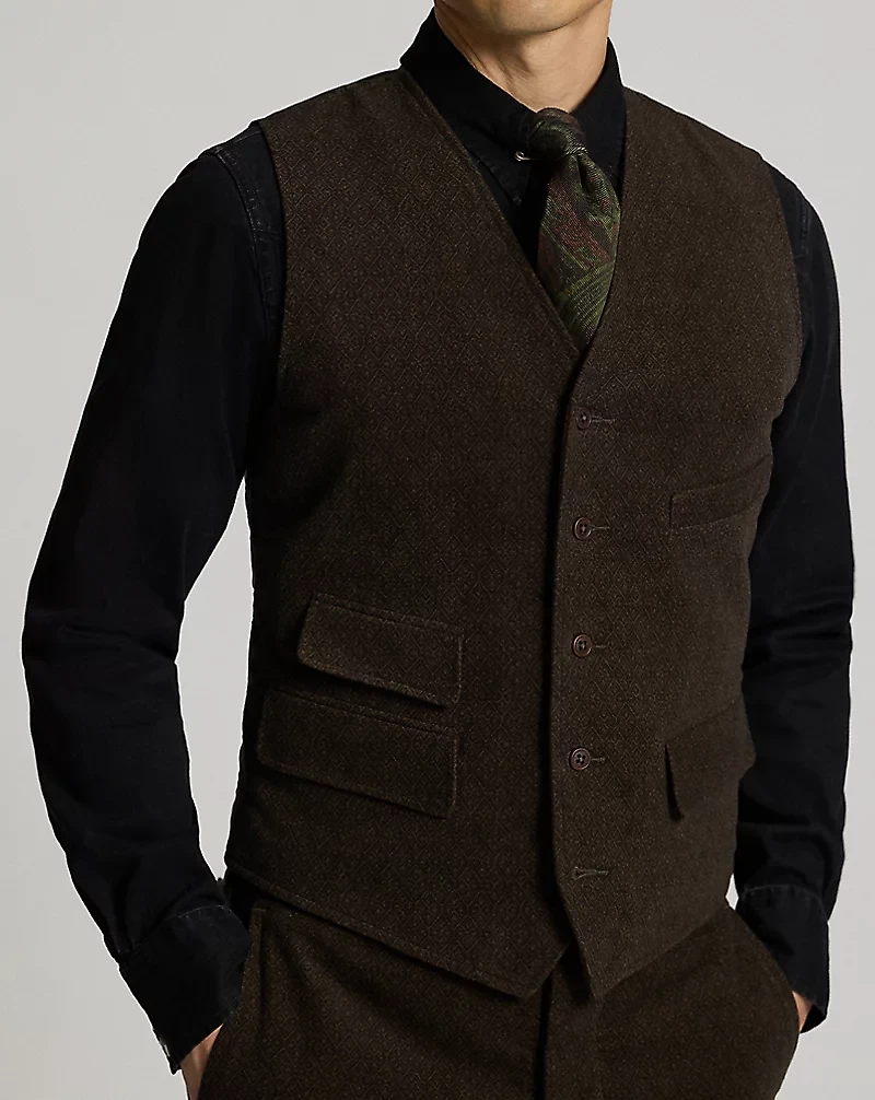 Diamond-Print Moleskin Vest