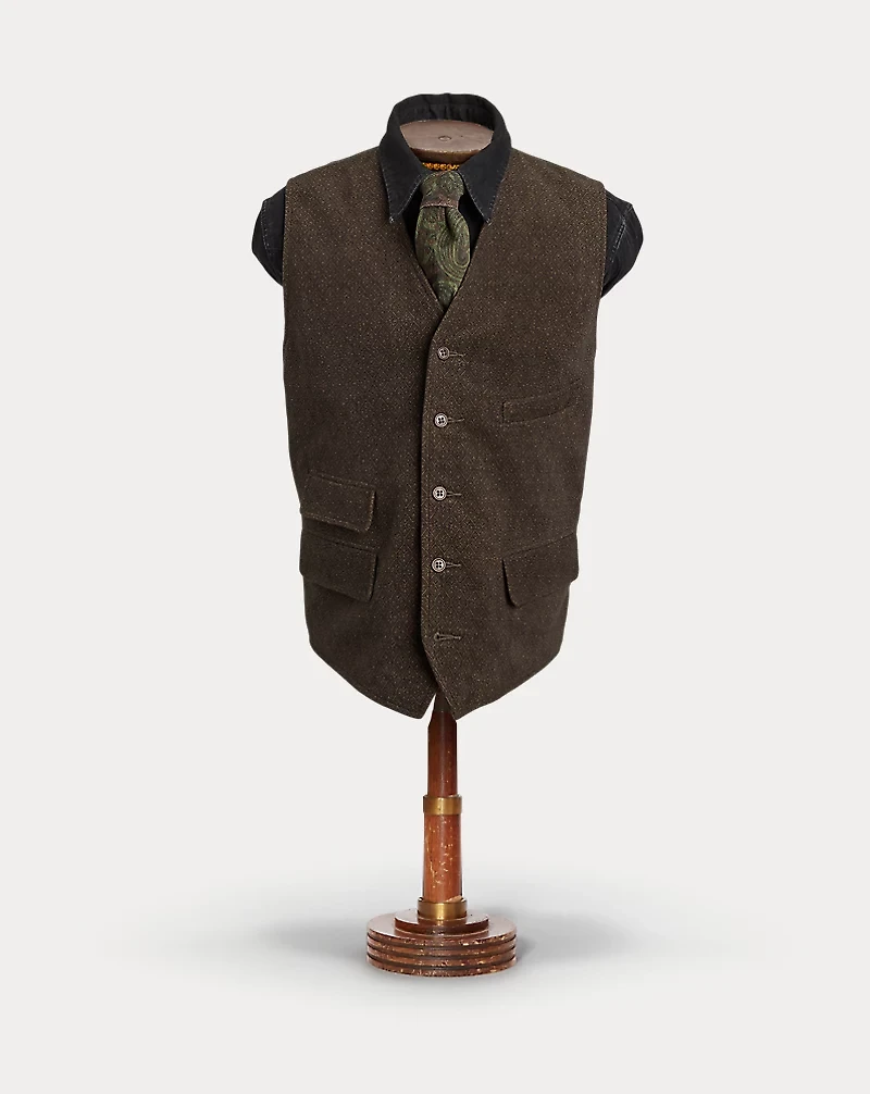 Diamond-Print Moleskin Vest