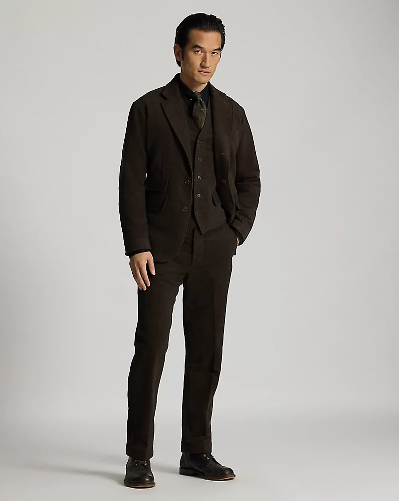 Diamond-Print Moleskin Officer’s Pant