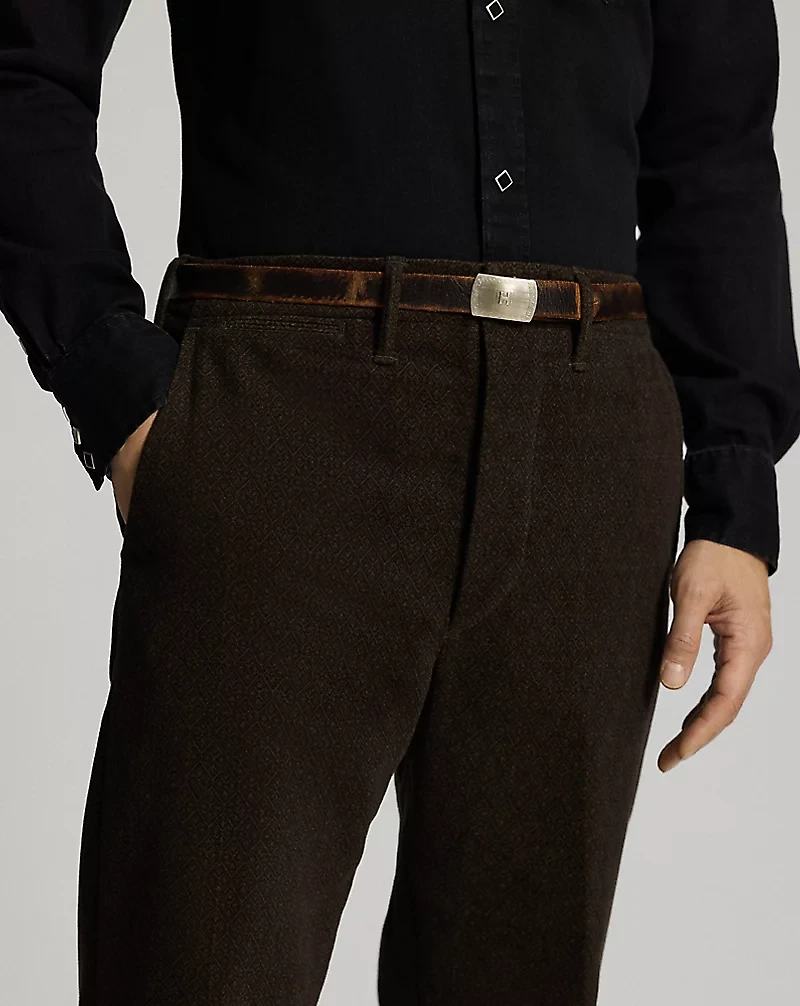 Diamond-Print Moleskin Officer’s Pant