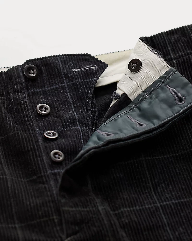 Check-Print Corduroy Officer’s Pant