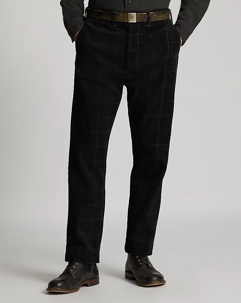 Check-Print Corduroy Officer’s Pant
