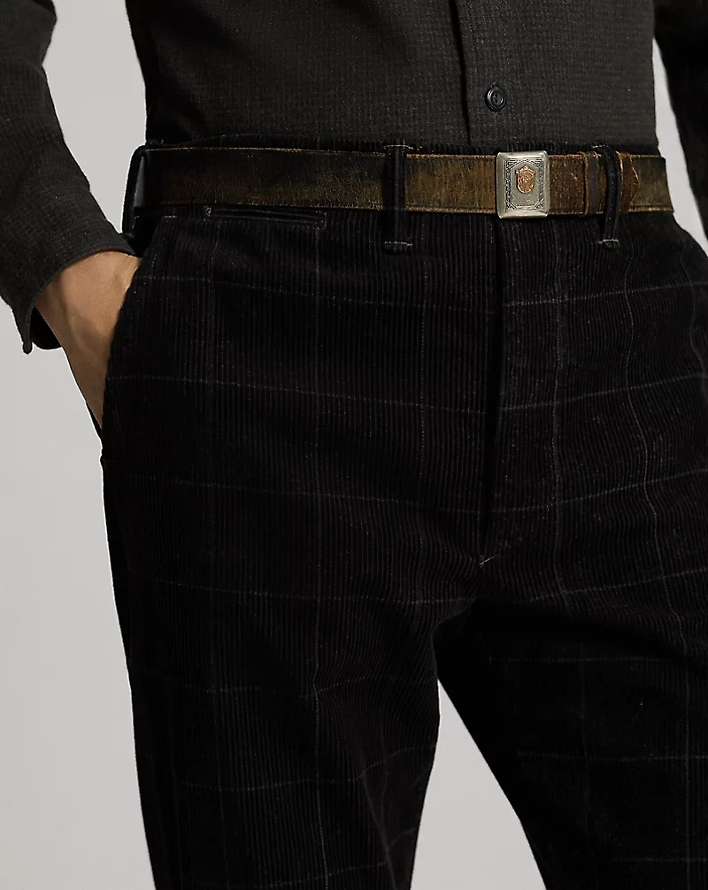 Check-Print Corduroy Officer’s Pant