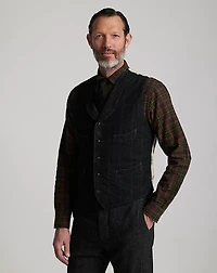 Check-Print Moleskin Vest