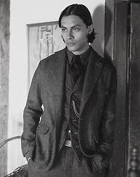 Check-Print Moleskin Vest