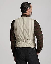 Check-Print Moleskin Vest