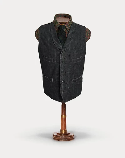 Check-Print Moleskin Vest