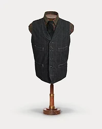 Check-Print Moleskin Vest