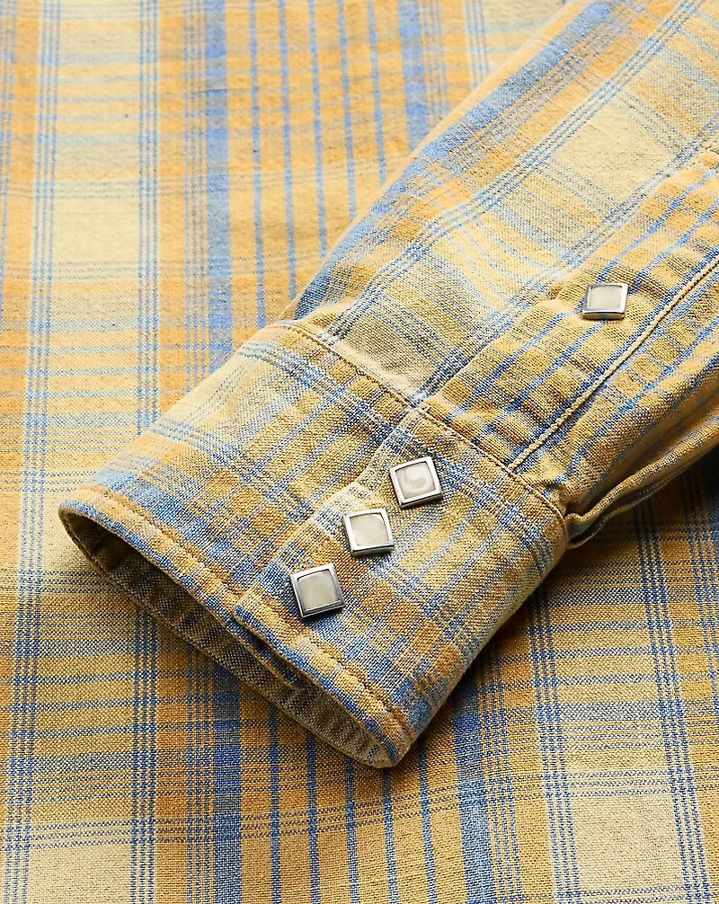 Slim Fit Plaid Western Shirt