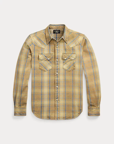 Slim Fit Plaid Western Shirt
