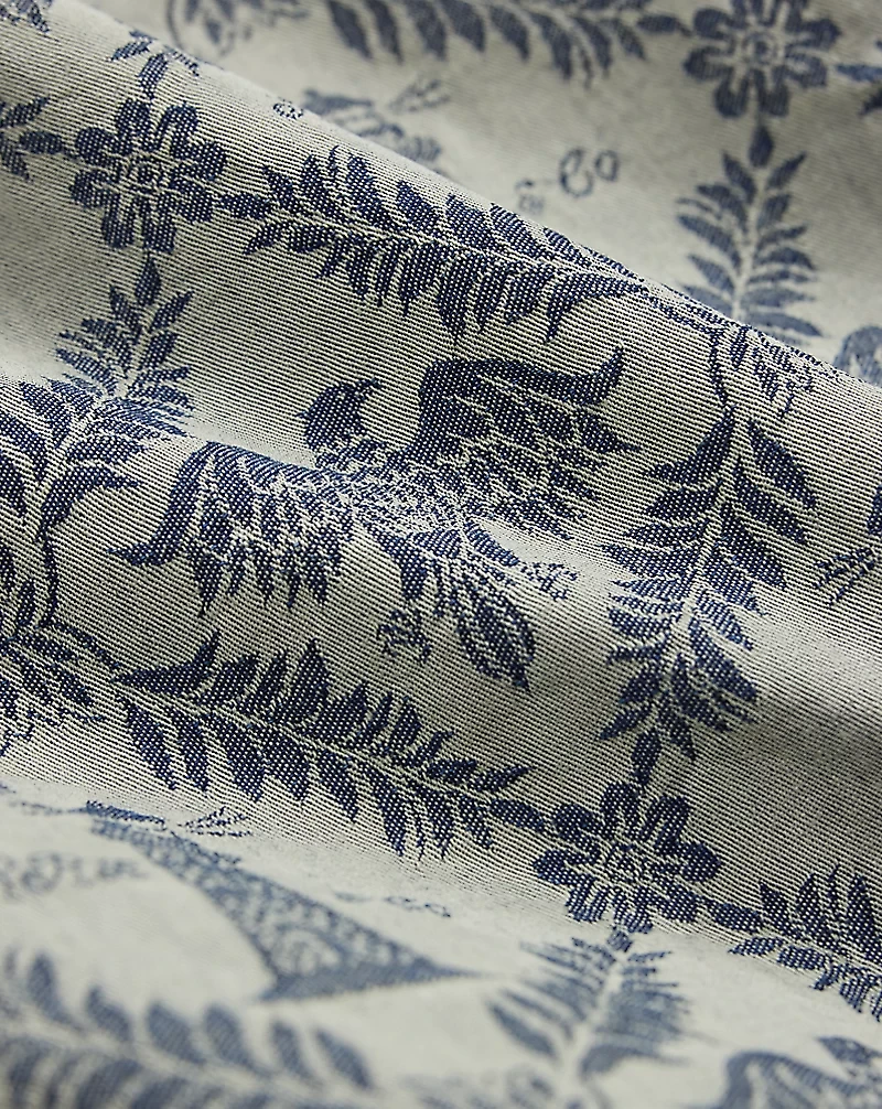Indigo Jacquard Denim Camp Shirt
