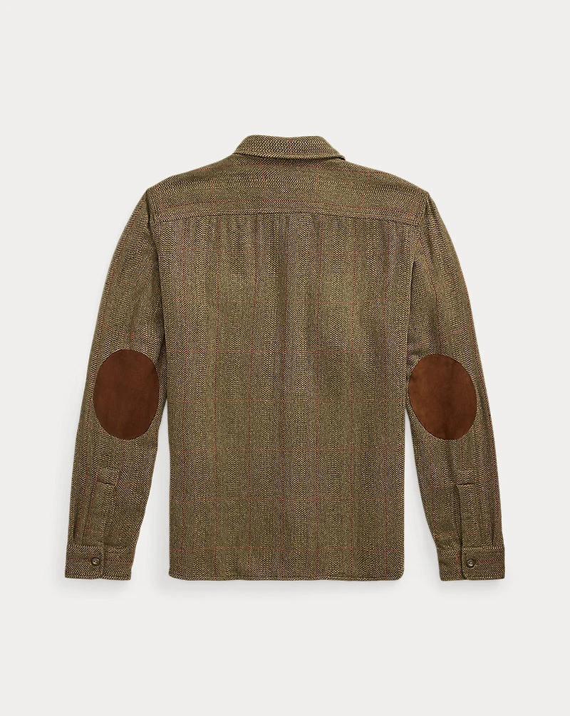 Suede-Patch Herringbone Workshirt