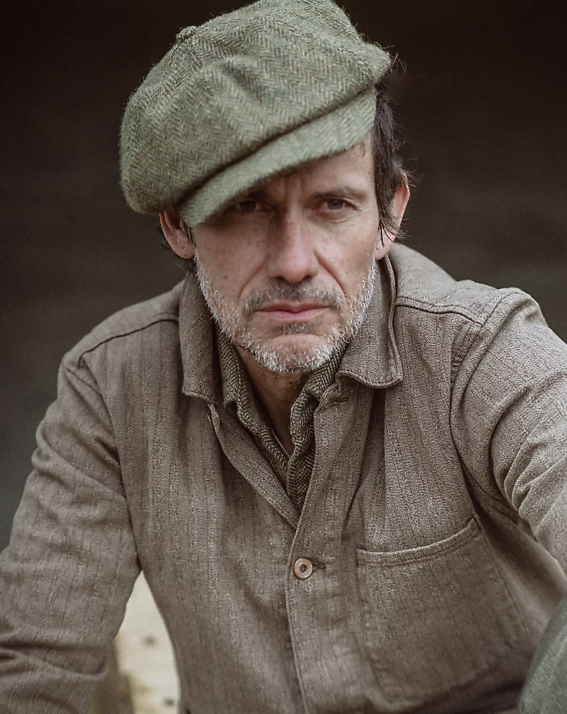 Suede-Patch Herringbone Workshirt