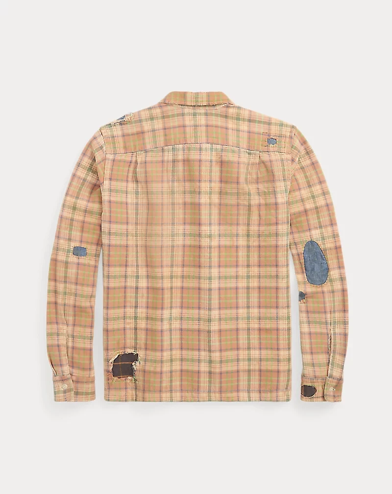 Repaired Plaid Twill Camp Shirt