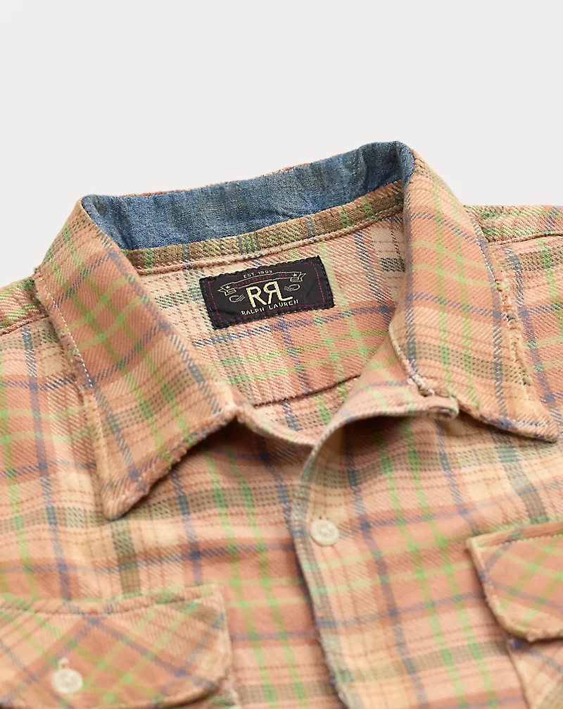Repaired Plaid Twill Camp Shirt