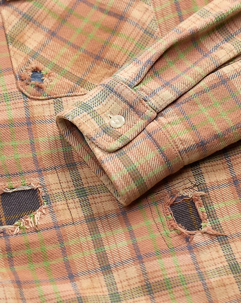Repaired Plaid Twill Camp Shirt