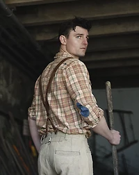 Repaired Plaid Twill Camp Shirt