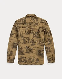 Equestrian-Print Moleskin Workshirt